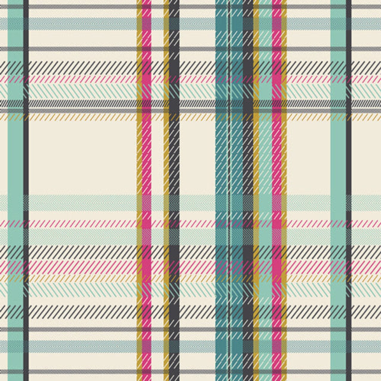 Fabric Art Gallery Tealberry Sketch Plaid Highland Flannel by the Quarter Yard F-22807